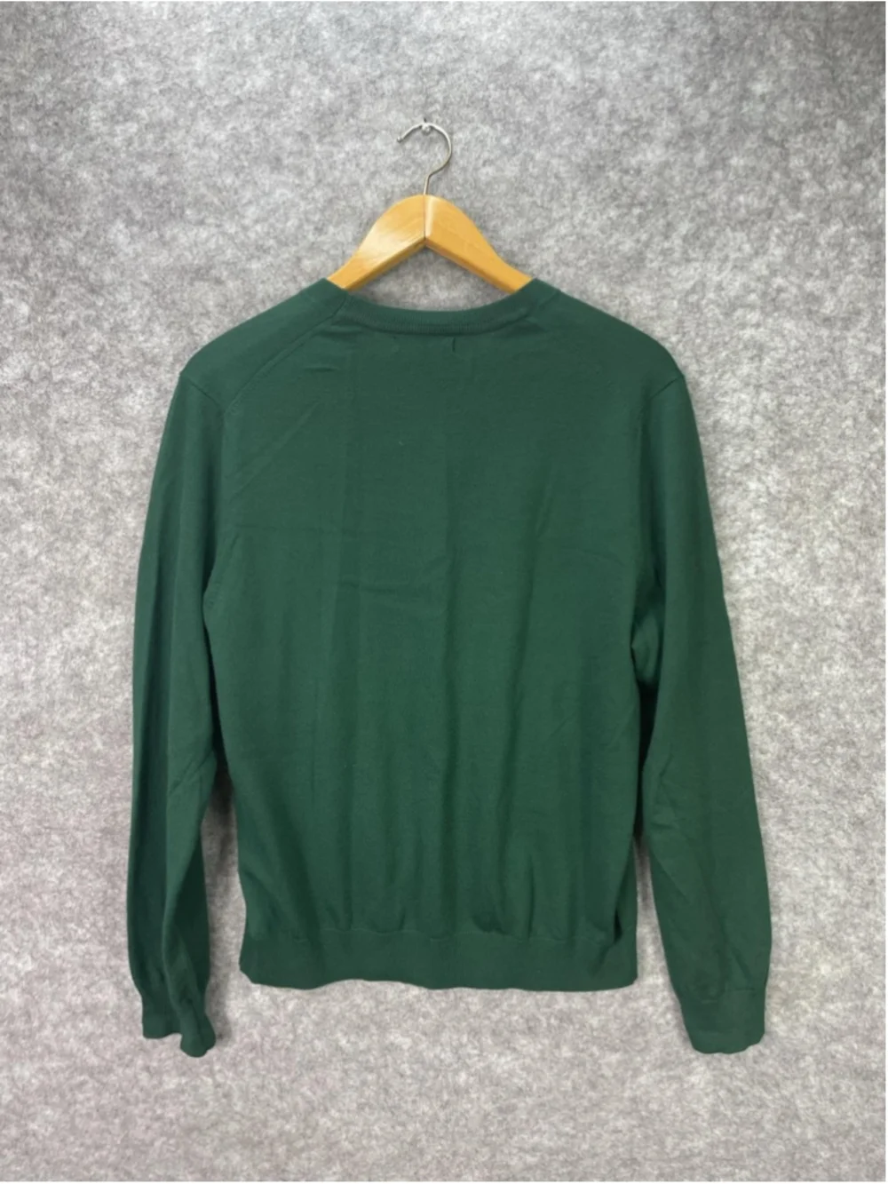 Banana Republic Sweater Mens Large Green Merino Wool Crewneck Knit Pullover